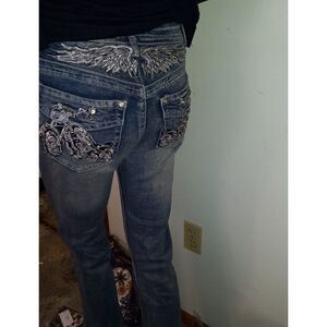 Riding Free Motorcycle Rhinestone Jeans